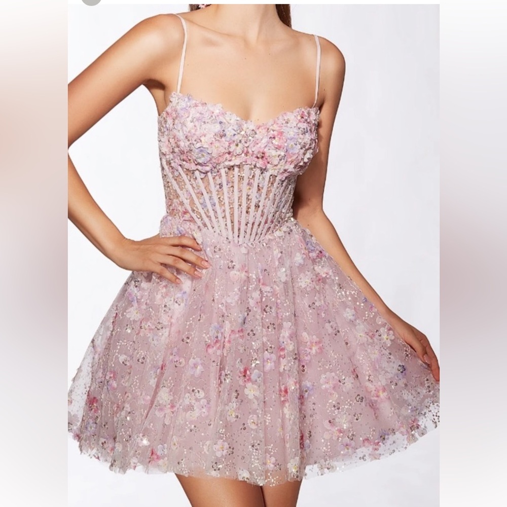 Alyce Paris style 30003 Pink Dress floral Homecoming